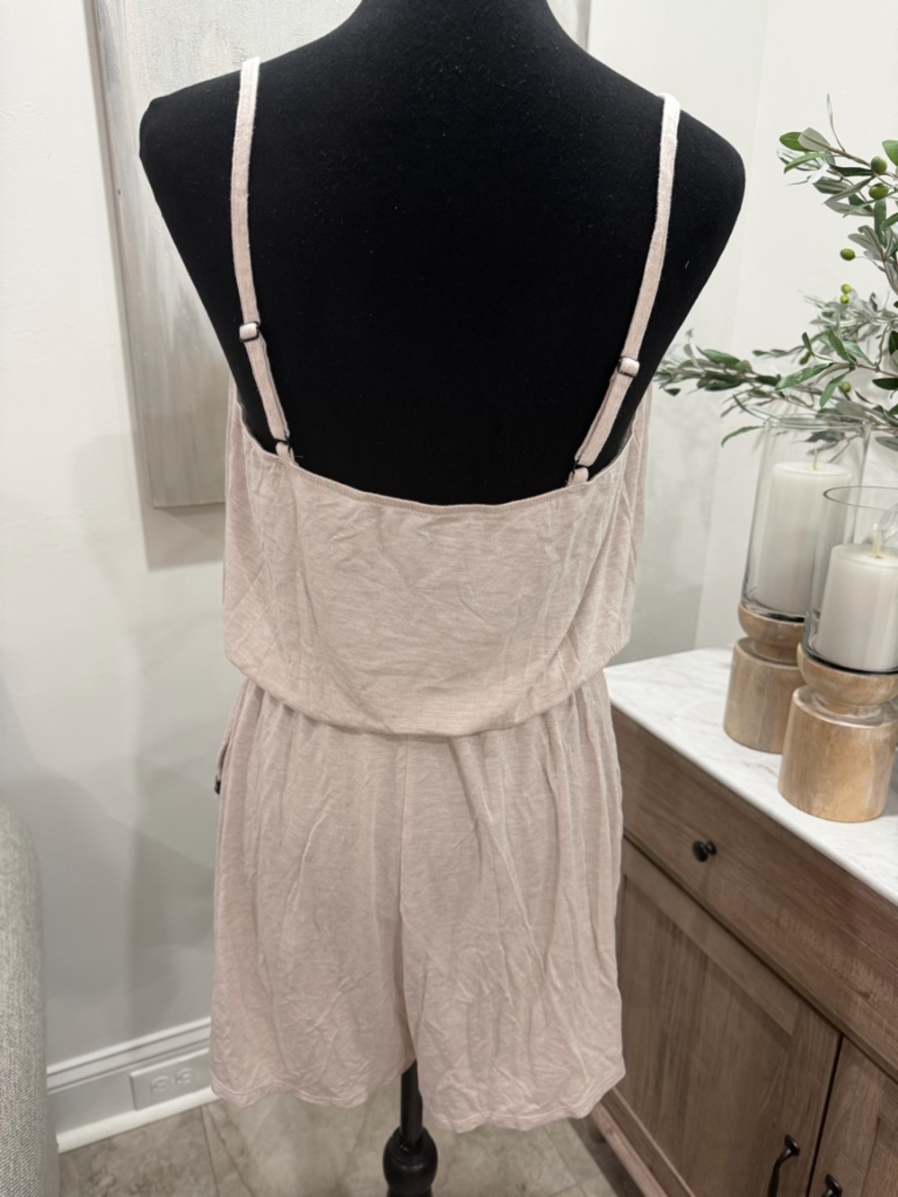 MeUndies UltraModal V-Neck Romper in Heather Oat - Picture 2 of 14